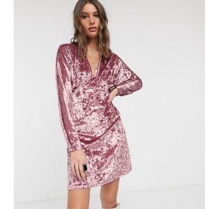 NWT ASOS TALL Velvet Dolman Sleeve Plunge Dress